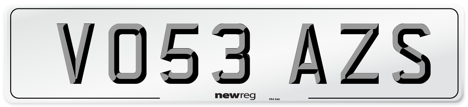 VO53 AZS Number Plate from New Reg